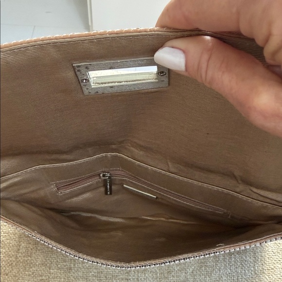 NWOT BCBG Elegant Beige Chainmail Bag